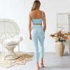 Senza soluzione di continuità Palestra Yoga Imposta Donne 2 pezzi Allenamento Imposta Tute Reggiseni sportivi Imbottiti Fitness Leggings Per tute da donna Active Wear T200115