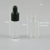 500pcs 5ml 5cc Clear Glass Dropper Flaskor Flaskor med svart guldkåpa Essential Travel Refillable Bottle