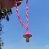 Bunte Harz-Pilz-Anhänger-Halskette für Frauen, Kunststoffkette, Halskette, Großhandel, Schmuck, Mode-Accessoires, Geschenke