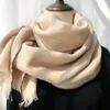 Scarves Women Pure Wool Scarf And Shawls Texture Design Winter Warm Dual-use Wraps Long Blanket Pashmina Femme Foulard Stoles