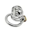 Massage Stainless Steel 3 Size round ring Bird Cock Cage Lock Adult Metal Male Chastity Belt Device Penis Ring Sex Toys For men