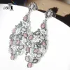 YAYI Sieraden Mode Multi Glass Rhinestone Dangle Crystal Earring Girls Lady Dames Oude Silver Color Gem Oorbellen Gift1