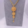 Ensembles de bijoux 18K Éthiopien Or Saoudite Collier Pendentif Boucle D'oreille pour les femmes indien dubai Africain de mariage Fête cadeaux de mariée set287F