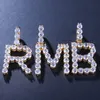 Vergoldete Edelstahl-Anfangsbuchstaben-Halskette mit Kristall, personalisierte Diamant-Namensbuchstaben-Anfangshalskette