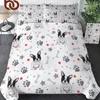 BeddingOutlet French Bulldog Duvet Cover Set Cartoon Dog Bedding Set for Kids Watercolor Puppy Paws Bedspread Cactus Bed Cover 201114