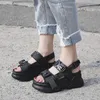 LazySeal Summer Women Sandals Buckle Design Black White Platform Sandals Comfortable Women Thick Sole Beach Shoes 393M