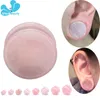 2 pc Rosa Quartzo Pedra Orgânica Carne Túnias Ear Plugues Auricular Gauges Expander Maca Plus Size Ear Ear Expander Body Piercing Jóias