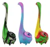 Стиль динозавра красочные 7 дюймов силиконовые портативные курительные трубы мини табачный дымовой труб рукой разноцветный