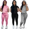 Womens Sweatpants And Hoodie Set For 2022 Spring And Summer Fashion Sports Sweater Short Sleeve Two-piece Suit
