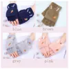 Gloves Female Autumn And Winter Korean Version Thick Warmth Flip Half-finger Ears Radish Pattern Student Plus Velvet1