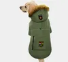 Army Green Winter Warm STORA DOG PET KLÄDER HOUDIE FLEECE Golden Retriever Dog Cotton Padded Jacket Clothing för Dog282T