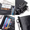 NXY WAPORTE 100% Lederen Effen Mannen Reizen RFID Blokkingskoffer Kaarthouder met Coin Pocket Luxe Merk Business Clutch Bag 0212