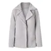 Cappotto da donna in pile granulato Tendenza moda Manica lunga Risvolto Capispalla con cappuccio Designer Donna Inverno Addensare Cappotti casual larghi in misto lana