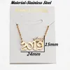 English Number Letter Necklace Stainless Steel Chain Crown Necklace for Women Birthday Gift Female Birth Year Necklaces