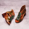VALLU Летние женские сандалии в стиле ретро ручной работы Дизайнерские туфли-лодочки Леди Натуральная кожа Сандалии на высоком каблуке Обувь на молнии Y200405