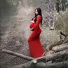 CHCDMP 2021 NYHET SOT TOP TOP Maternity Vestidos Photography Props Axelfria klänningar Fancy Graviditetsklänningar Prom Party klänning G220309