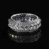 luxe Topaz CZ Diamond voorstellen verlovingsring Edelstenen hip hop band ringen voor mannen Party Vrouwen Huwelijkscadeau