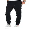 Heren joggers elastische taille werkbroek chino broek heren casual stijl lading joggers broek bodems uk