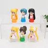 6pcsset Anime Dos Desenhos Animados Sailor Moon Marte Júpiter Vênus Mercúrio Q Versão PVC Figuras de ação Colecionáveis Modelo Brinquedos Bonecas Q05226434180