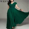 WEPBEL femmes robe de soirée robe de soirée femme taille haute élégante en mousseline de soie Maxi longues robes grande taille S-5XL Y0118