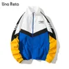 Una Reta Men Jacket antumn Zipper Colorful Coat Jacket Men Plus Size Streetwear Aways Colled Cool Patchwork Print Jacket 201104