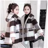 Lente Herfst 2021 Grote Meisjes Casual Plaid Jassen Hooded Uitloper Mode Wollen Lange Jassen Kinderkleding Schattige Baby Meisjes Jas