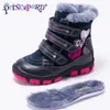 PrincePard 100% naturlig päls äkta läder orhopediska skor för pojkar Tjejer 22-36 Storlek Nya vinter ortopediska stövlar för barn LJ201027