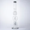 21 Inch Big Hookahs Thick Glass Bongs Recycler Bong Drum Barrel Perc Water Pipes Slitted Rocket Percolator Oil Dab Rigs 14mm Joint With Bowl