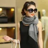 Ny Elegant Organza Silk Scarf Shawl Fashion 100 Mulberry Silk Silver Grey Female Long Scarves Autumn Winter Ladies Tassel Cape S3999758