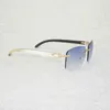 Lyxdesigner högkvalitativa solglasögon 20% rabatt på vintage naturligt trä överdimensionerade män svart vit buffel horn nyanser kantfria träglasögon för körklubb oculos gafa