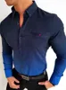 Casual Spring Vintage digitala tryckta knäppta toppar Mens Blusar Mode Män Kläder Höst Långärmad Sväng Collar SHIRTS G0105