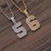 Custom Letter Number Necklace Gold Silver Plated Mens DIY Letter Name Necklace Hip Hop Jewelry Gift1635640