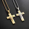 Novo colar de venda quente para homens jesus cristo crucifixo homens colar de ouro cruz religiosa colar de pingente com corrente de moda jóias