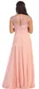 Plus Size Pink Chiffon A Line Bridesmaid Dresses Long Jewel Neck Lace Appliques Beaded Wedding Guest Party Gowns Cap Sleeves Sweep Train Maid Of Honor Dress AL7311
