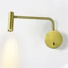 Topoch Swing Arm Wall Sconces Lamp Hardwired AC100-240V Industrial Spotlight For Living Room Bedroom Switch On-Off White 3000K