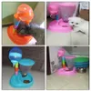 Soygun Otomatik Köpek Köpek Kedi İçme Yiyecek Kasesi Çeşme Su Dağıtıcı Besleyici Plastik Çift Su Isıtıcısı Pot Y200917