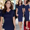 Kvinnor Middleton Princess Kate Pencil Elegant kändis Peter Pan Collar Knee Length Formell Arbetskontor Klänning