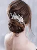 Flower Headpieces Comb Wedding Accessories Silver Color Rhinestone Headband Bridal Hair Pins Hair Jewelry