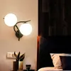 Lampada da parete nordica Americana a doppia testa in ferro battuto applique da parete corridoio corridoio soggiorno comodino camera da letto luci G9