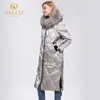 SALCO The latest big-zipped pearl-cotton winter warm coat high-end real fur coat 201128