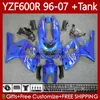 Body + Tank voor Yamaha Gloss Blue Thundercat YZF600R YZF 600R 600 R 96-07 Carrosserie 86NO.94 YZF-600R 1996 1997 1998 1999 2000 2001 YZF600-R 96 02 03 04 05 06 07 Valerijen