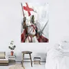 Knight Templar Flag Banner Poliester 96 * 144 cm Hang On The Wall 4 Przelotki Niestandardowe flagi Kryty Dekoracja Inspirująca Wall Decor