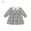 DBZ19323-2 Dave Bella Jesień Dziewczynka Cute Floral Print Dress Dzieci Moda Party Dress Kids Infant Lolita Clota G1218