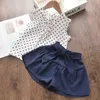 ベアリーダーの子供の夏の服の女の子の男の子カジュアルプレッピースーツファッションTシャツとショートパンツの衣装幼児のかわいいカジュアルセットG220509