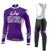 Maglia da ciclismo Set da donna Completo da bici Camicia a maniche lunghe Gilet Bretelle Pantaloni Abbigliamento da bicicletta TEAM Inverno