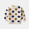 Vêtements pour enfants garçons bébé filles pull tricoté 2020 manteau d'hiver nouvelle version coréenne des visages souriants des enfants plus velours