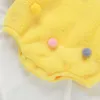 2020新しい秋冬赤ちゃんポンポムロンパーかわいい新生児長袖ベルベットジャンプスーツ子供服M2967