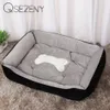 Bone Pet Bed Warm Products för små medelstora stora hundar mjuka hundar tvättbar hus katt valp bomull kennel mat lj201028