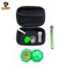 HONEYPUFF Smoke Tobacco Kit Hard Plastic Herb Grinder For Tobacco + Glass Mouth Tip + Non-Sticker Silicone Storage Jar + Glass Smoke Pipe