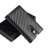 Casekey Carbon Fiber Leatherest Credit Metal Slim Bank ID Card Holder Plånbok Dragkedja Man Coins Purse Up Case6409986